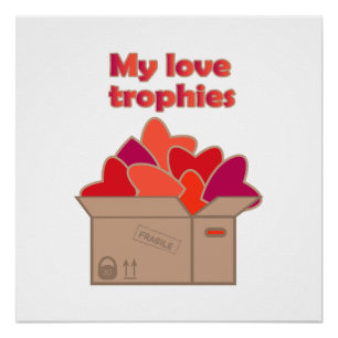 Meine Liebe-Trophäen in Schachtel voller Valentinh Poster