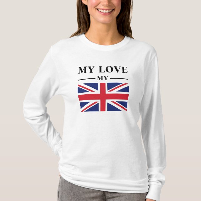Meine Liebe UK Flag Graphic T - Shirt (Vorderseite)