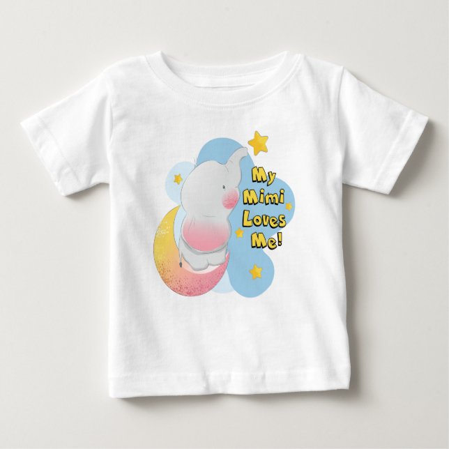 Meine Lieben Mimi ich Elefant Baby T-shirt (Vorderseite)