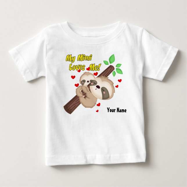 Meine Lieben Mimi ich Sloth Baby T-shirt (Vorderseite)