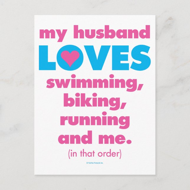 Meine Lieben Triathlons (nur Text) Postkarte (Vorderseite)
