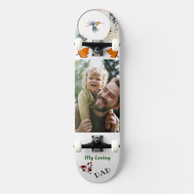 Meine liebende VATER Foto Skateboard (Vorderseite)
