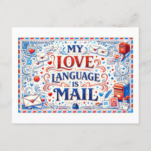 "Meine Liebessprache ist Post" Postkarte