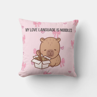 Meine Liebessprache sind Nudeln | Kawaii Capybara  Kissen