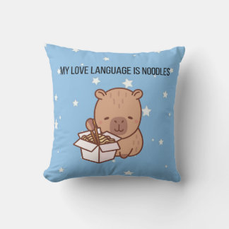 Meine Liebessprache sind Nudeln | Kawaii Capybara  Kissen