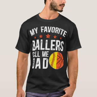 Meine Lieblings-Baller nennen mich Dad Softball Ba T-Shirt