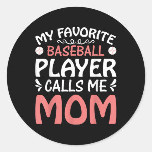 Meine Lieblings-Baseball-Player-Mama Funny Mütter Runder Aufkleber