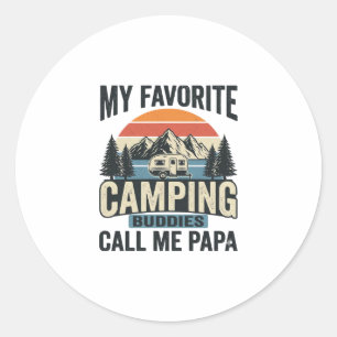 Meine Lieblings-Camping-Kumpels nennen mich Papa-S Runder Aufkleber