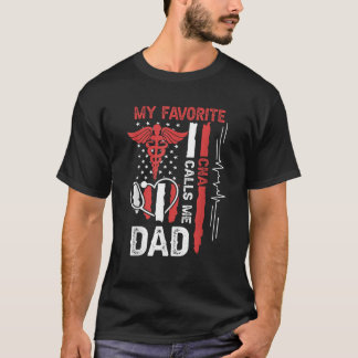 Meine Lieblings-CNA ruft mich Vater Daddy USA Flag T-Shirt