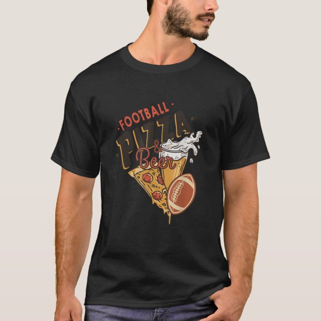Meine Lieblings-Dinge Fußball Pizza und Bier Ameri T-Shirt (Vorderseite)