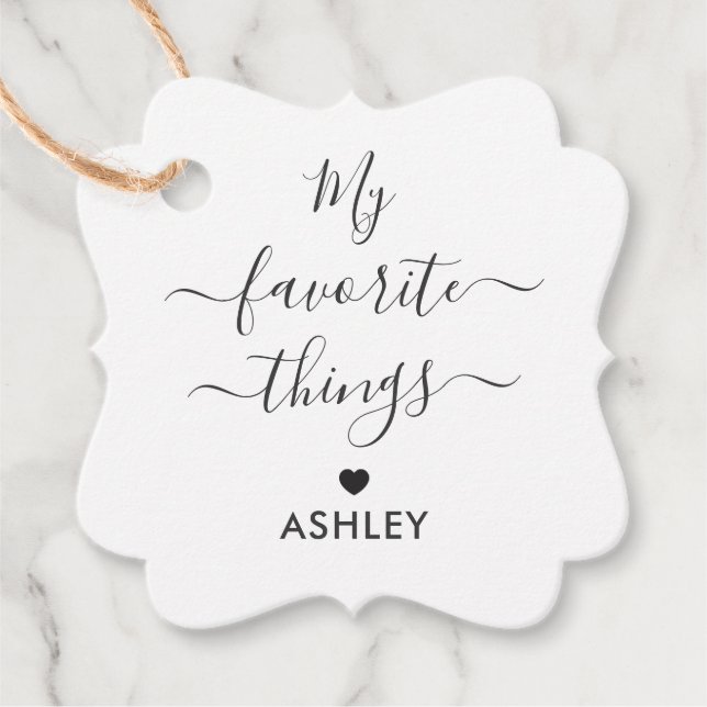 Meine Lieblings-Dinge Geschenktafel für Favoriten  Geschenkanhänger (Vorderseite)