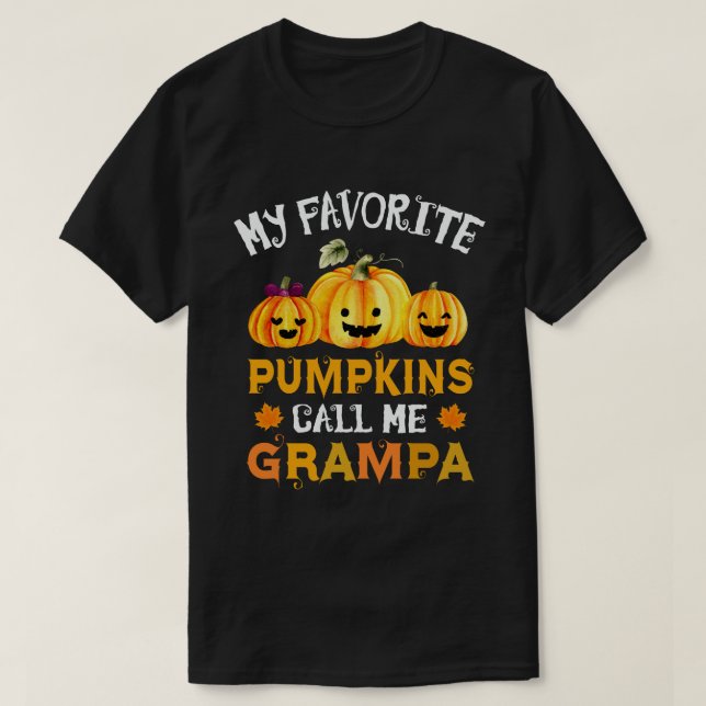 Meine Lieblings-Kürbis nennen mich Grampa Hallowee T-Shirt (Design vorne)