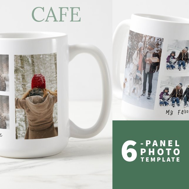 Meine Lieblings-Leute-6-Panel-Fotovorlage Kaffeetasse (Von Creator hochgeladen)