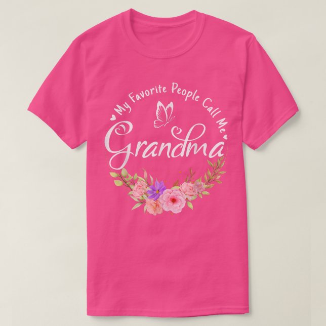 Meine Lieblings-Leute nennen mich Oma Frauen Blume T-Shirt (Design vorne)