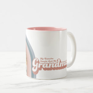 Meine Lieblings-Leute nennen mich Oma Rainbow-Foto Zweifarbige Tasse