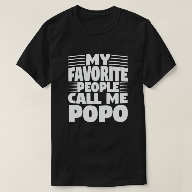 Meine Lieblings-Leute nennen mich Popo - Funny Gif T-Shirt (Design vorne)