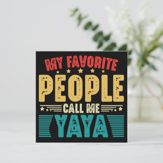 Meine Lieblings-Leute nennen mich Yaya Vintag Mütt Einladung
