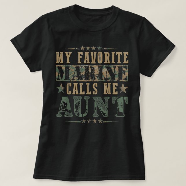 Meine Lieblings-Marine nennt mich Tante - Veterane T-Shirt (Design vorne)