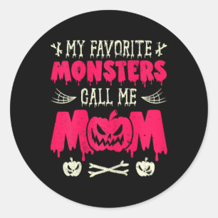 Meine Lieblings-Monster nennen mich Mama Halloween Runder Aufkleber