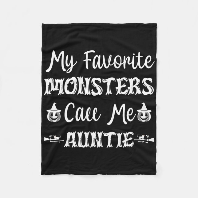 Meine Lieblings-Monster nennen mich Tante-Spaß-Kat Fleecedecke (Vorderseite)