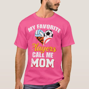 Meine Lieblings-Player-Mama Fußball-Baseball Volle T-Shirt
