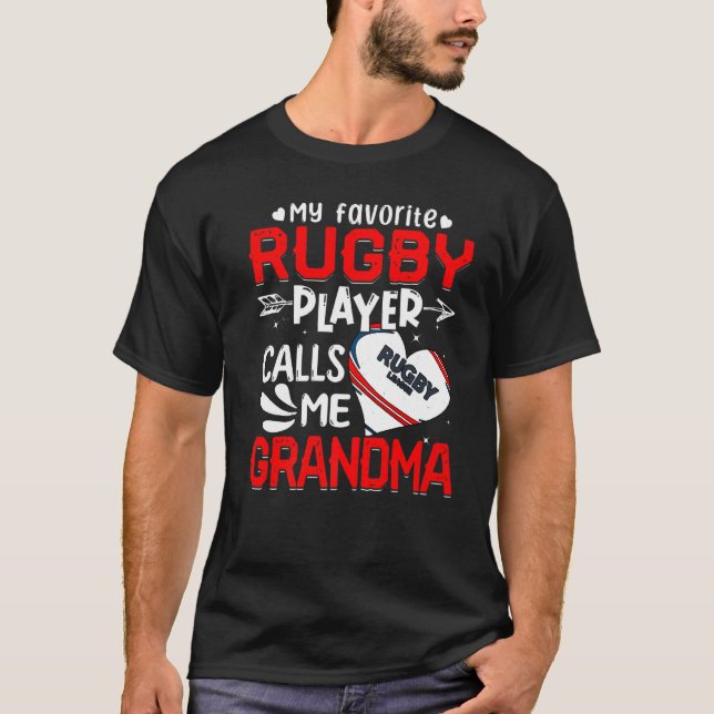 Meine Lieblings-Rugby-Spielerin nennt mich Oma T-Shirt (Vorderseite)