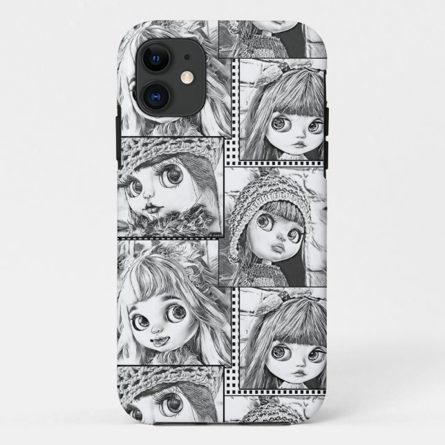 Meine Lieblings-Schwarz-Weiß-Patchwork-Puppen Case-Mate iPhone Hülle (Rückseite)