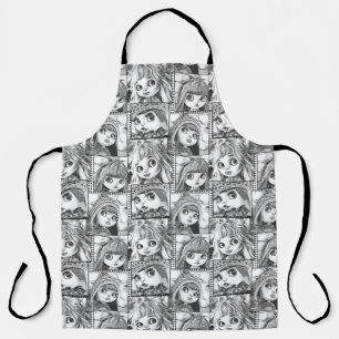 Meine Lieblings-Schwarz-Weiß-Patchwork-Puppen Schürze