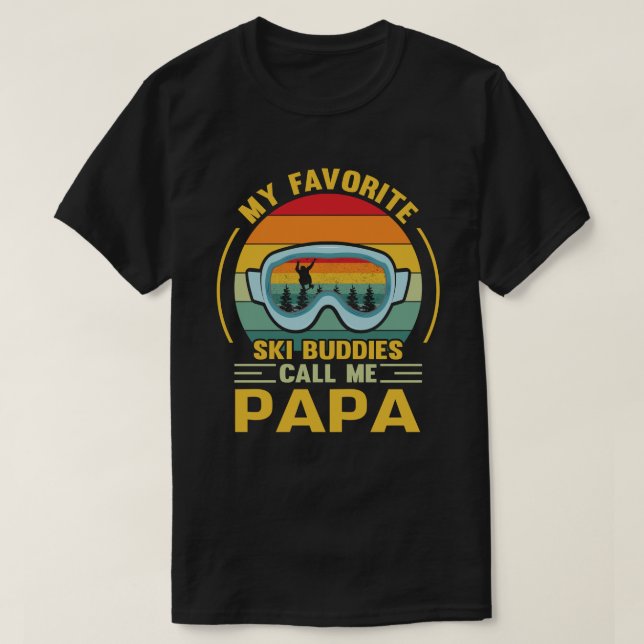 Meine Lieblings-Ski-Buddies nennen mich PAPA Vinta T-Shirt (Design vorne)