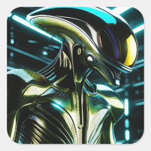 Meine Lieblingsart der Alien ist die biomechanisch Quadratischer Aufkleber