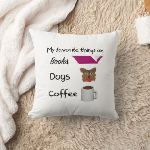 Meine Lieblingsdinge Bücher, Hunde, Kaffee Kissen