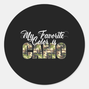 Meine Lieblingsfarbe ist die Camouflage Funny Camo Runder Aufkleber