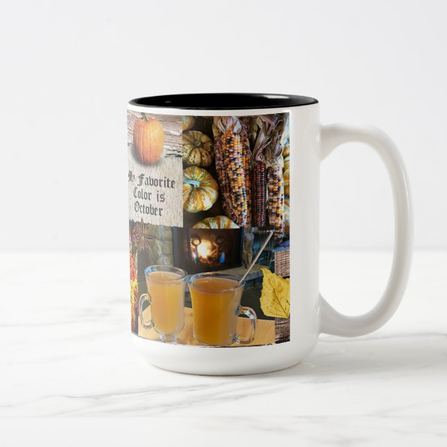 Meine Lieblingsfarbe ist die Oktober-Tasse Zweifarbige Tasse (Rechts)