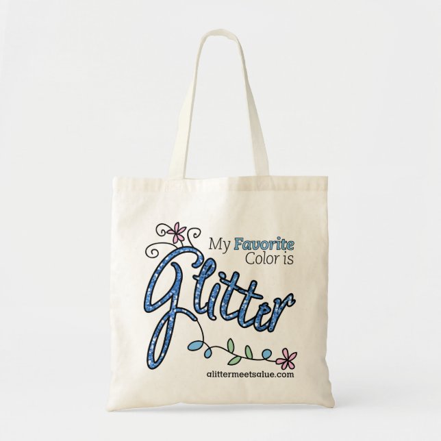 Meine Lieblingsfarbe ist Glitzer-Tasche Tragetasche (Vorne)