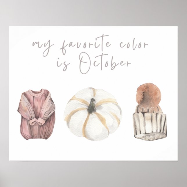Meine Lieblingsfarbe ist Herbst im Oktober Poster (Vorne)