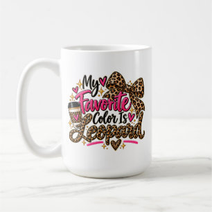Meine Lieblingsfarbe ist Leopard Pink Coffee Lover Kaffeetasse