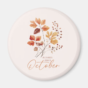 Meine Lieblingsfarbe ist Oktober - Herbstblätter & Magnet