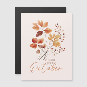 Meine Lieblingsfarbe ist Oktober - Herbstblätter & Magnetkarte