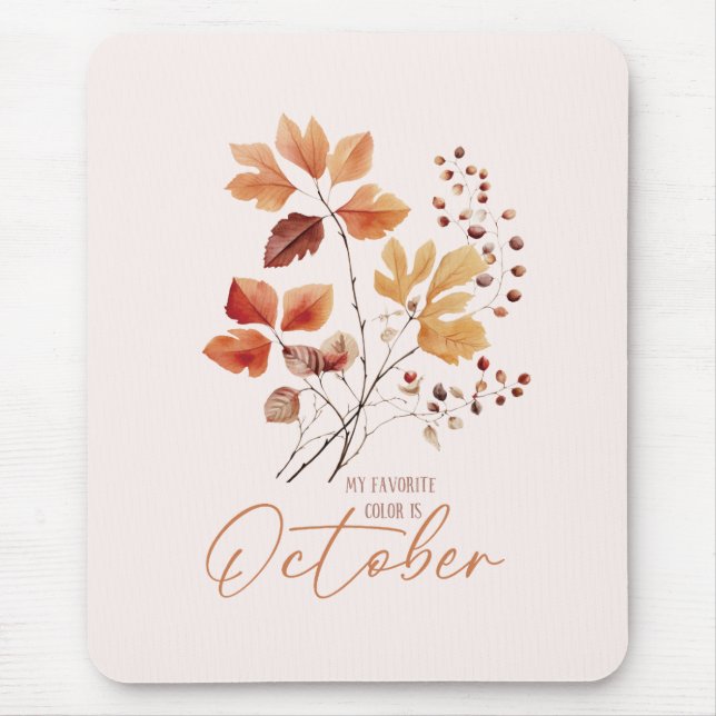 Meine Lieblingsfarbe ist Oktober - Herbstblätter & Mousepad (Vorne)