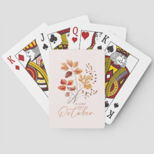 Meine Lieblingsfarbe ist Oktober - Herbstblätter & Spielkarten