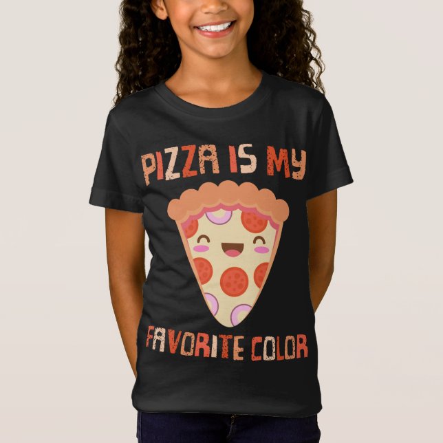 Meine Lieblingsfarbe ist Pizza Funny Pepperoni Sli T-Shirt (Vorderseite)
