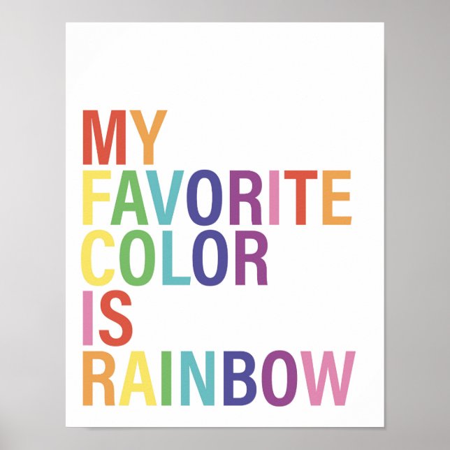Meine Lieblingsfarbe ist Regenbogen Poster (Vorne)