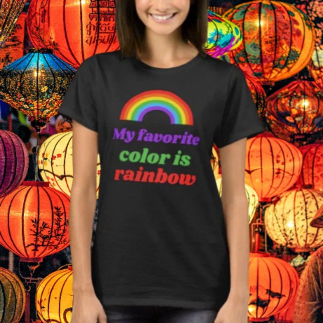 Meine Lieblingsfarbe ist Regenbogen T-Shirt (Von Creator hochgeladen)