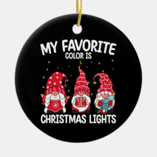 Meine Lieblingsfarbe ist Weihnachtsbeleuchtung Gno Keramik Ornament