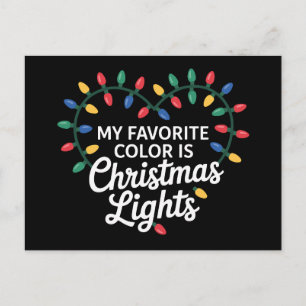 Meine Lieblingsfarbe ist Weihnachtsbeleuchtung Her Feiertagspostkarte