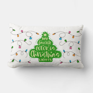Meine Lieblingsfarbe ist Weihnachtsbeleuchtung Lendenkissen