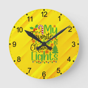 Meine Lieblingsfarbe ist Weihnachtslicht-55667 Runde Wanduhr