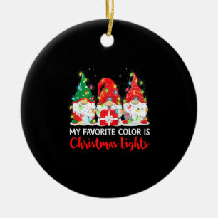 Meine Lieblingsfarbe ist Weihnachtslicht Keramik Ornament