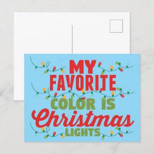 Meine Lieblingsfarbe ist Weihnachtslicht Postkarte
