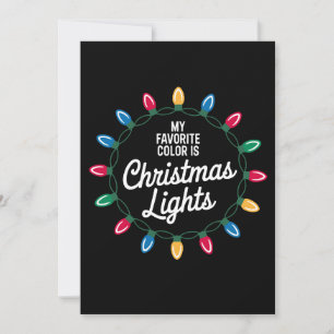 Meine Lieblingsfarbe ist Weihnachtslichter Kranz B Einladung